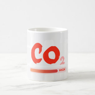 High levels of carbon dioxide pollution,colourful  coffee mug