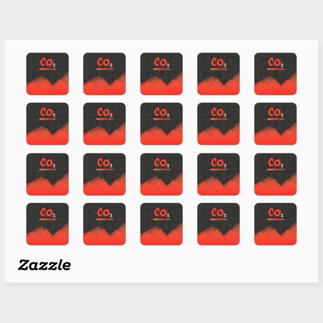 High levels of carbon dioxide pollution,colourful  square sticker (Sheet)