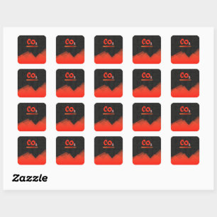 High levels of carbon dioxide pollution,colourful  square sticker