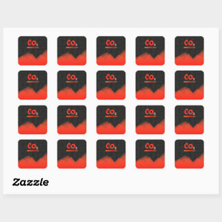 High levels of carbon dioxide pollution,colourful  square sticker
