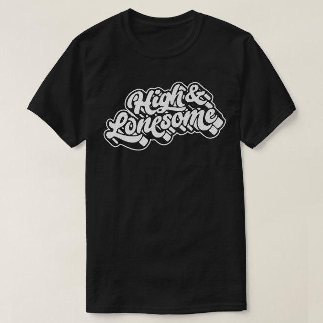 High & Lonesome Funny Bluegrass Festival Folk Musi T-Shirt (Design Front)