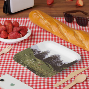 High Mountain Paradise square paper plates