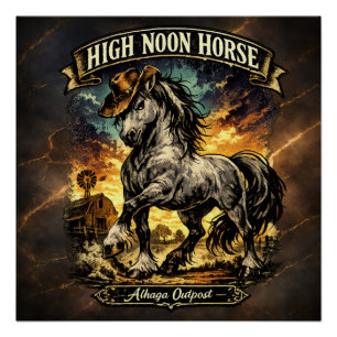 High noon horse - poster