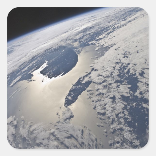 High-oblique view of the Gaspe Peninsula Square Sticker (Front)