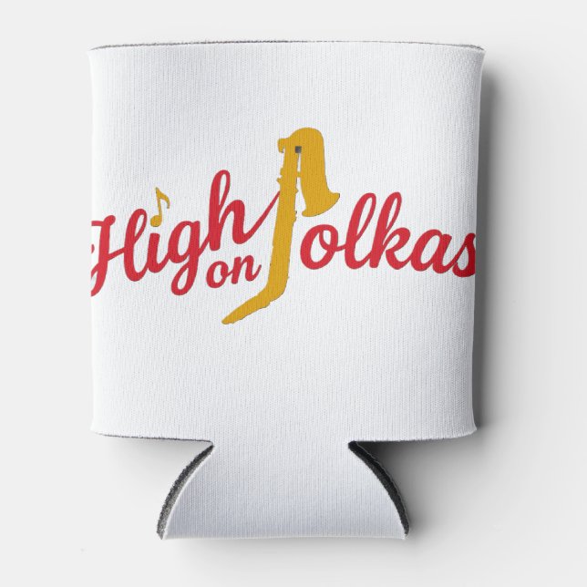 High on Polkas Logo Can Cooler (Front)