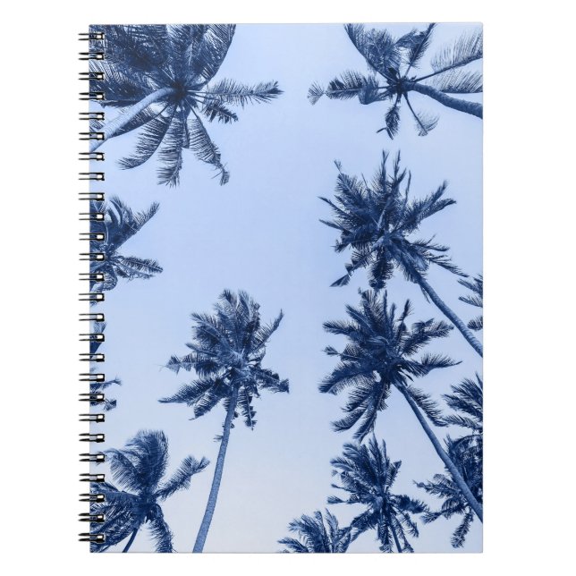 High palm trees, clear blue sky. notebook (Front)