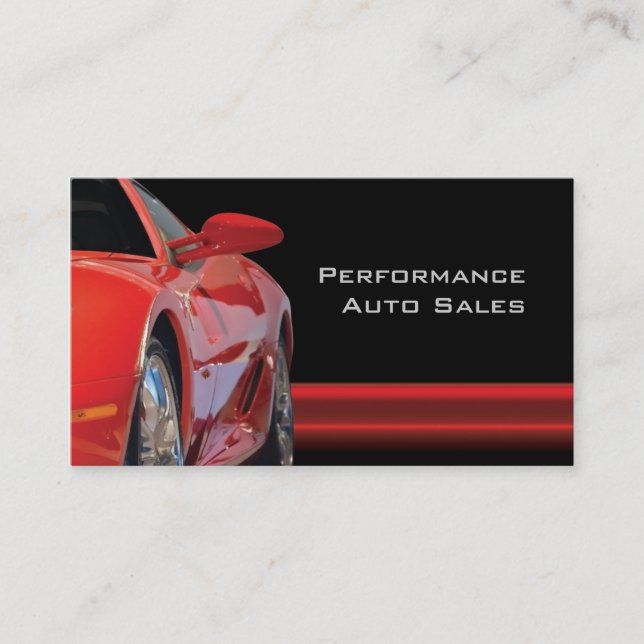 High Performance Auto Sales and Service Business Card (Front)