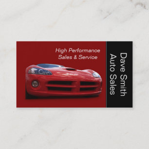 High Performance Car Dealer Business Card