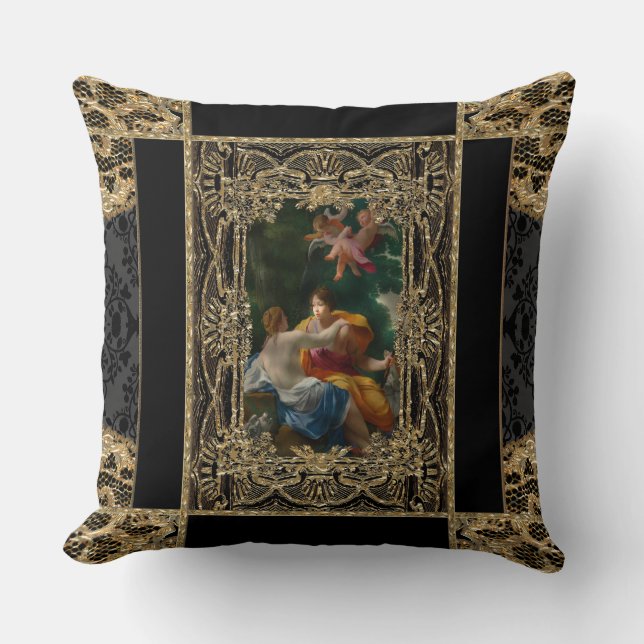 High Permission  Baroque Throw Pillow (Front)