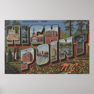 High Point, North Carolina - Large Letter Scenes Poster