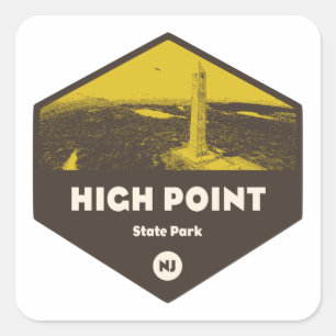 High Point State Park New Jersey Square Sticker