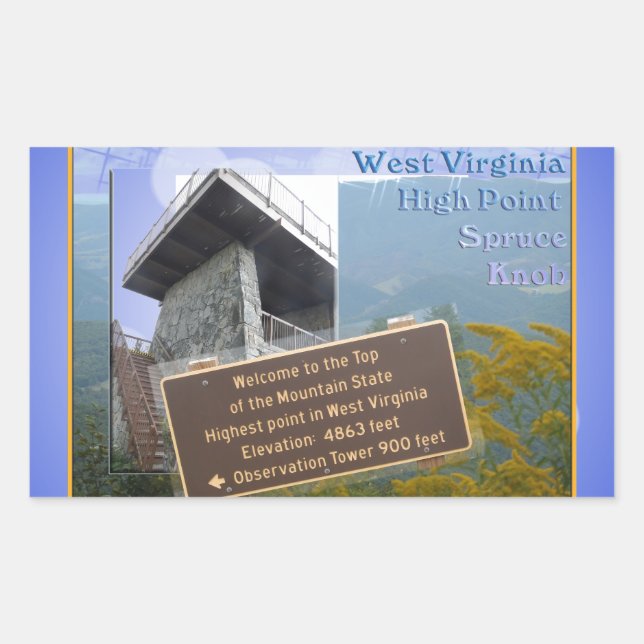 HIGH POINT WEST VIRGINIA SPRUCE KNOB STICKER (Front)