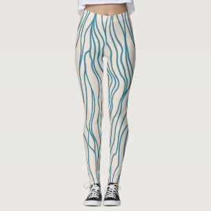High Power Legging: White / blue Leggings