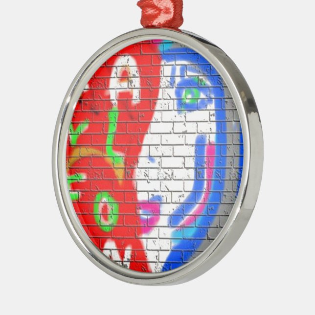 High Priestess Face Never Alone Graffiti Art Metal Ornament (Left)