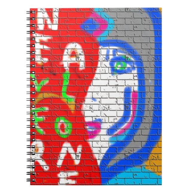 High Priestess Face Never Alone Graffiti Art Notebook (Front)