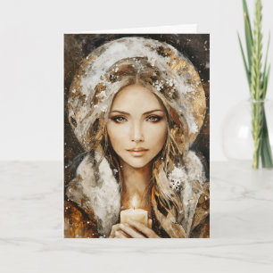 High Priestess of Light Winter Solstice & Yule  Holiday Card