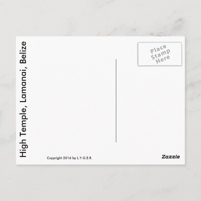 High Pyramid, Lamanai, Belize Postcard (Back)