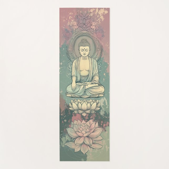 High-Quality Buddha Yoga Mat for Mindful Movement (Front)