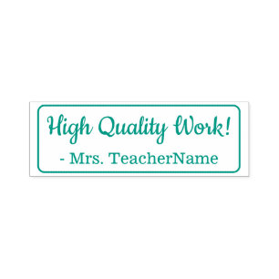 "High Quality Work!" Grading Rubber Stamp