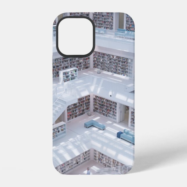 HIGH-RAISE PHOTOGRAPHY OF LIBRARY iPhone CASE (Back)