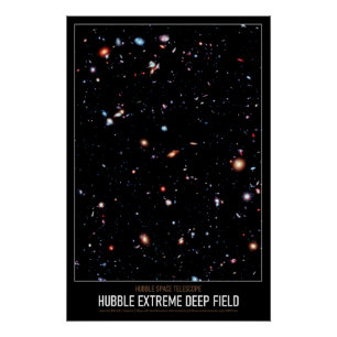 High Res Astronomy Hubble Extreme Deep Field Poster