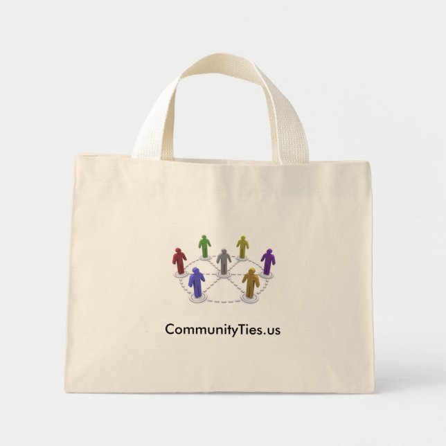 High Res commties_logo, CommunityTies.us Mini Tote Bag (Front)
