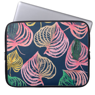 High-Res Watercolor Floral: Detailed Texture Laptop Sleeve