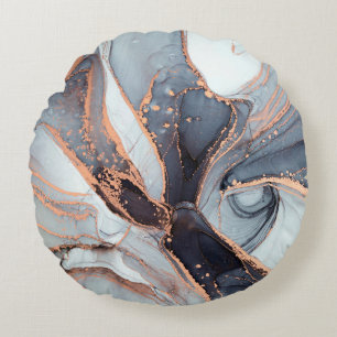 High resolution. Luxury abstract fluid art paintin Round Pillow