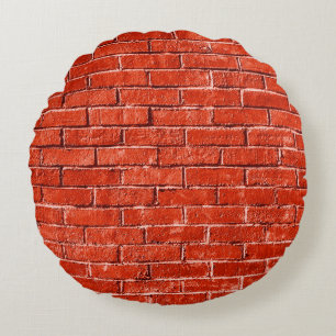 high resolution seamless rusty brick wall texture. round pillow
