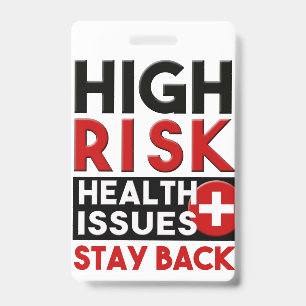 High Risk Health Issues White Awareness Badge