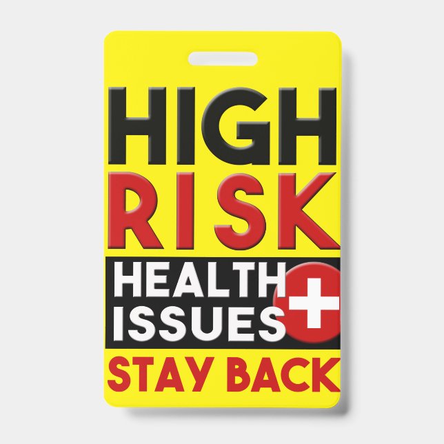 High Risk Health Issues Yellow Awareness Badge (Front)