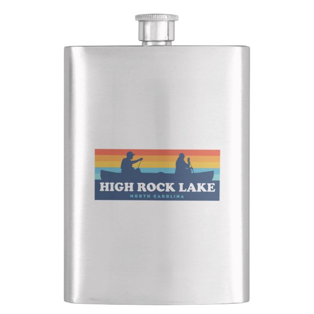 High Rock Lake North Carolina Canoe Hip Flask (Front)