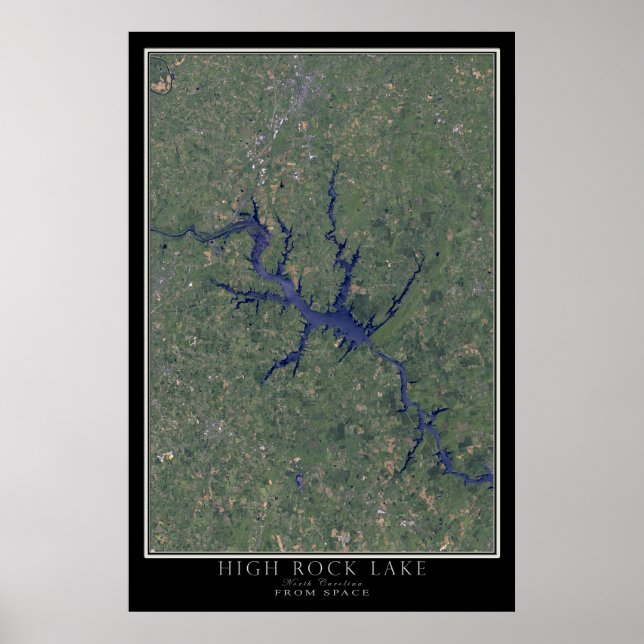 High Rock Lake North Carolina From Space Satellite Poster (Front)