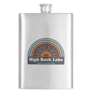 High Rock Lake North Carolina Rainbow Hip Flask