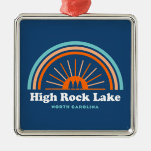 High Rock Lake North Carolina Rainbow Metal Ornament