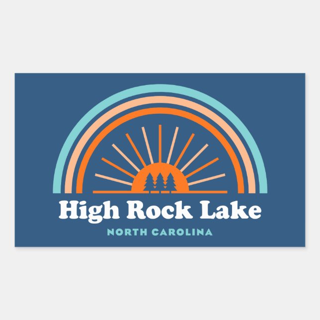 High Rock Lake North Carolina Rainbow Sticker (Front)