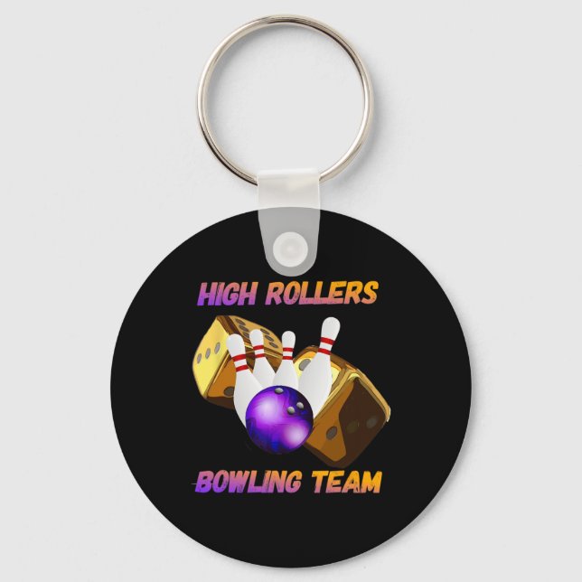 High Rollers Bowling Team Design  Keychain (Front)