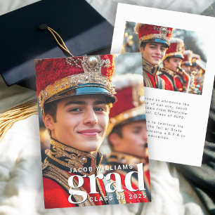 High School Band Modern 2 Photo Graduation Announcement