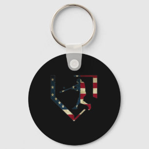 High School Baseball Season College Ball Player Us Keychain