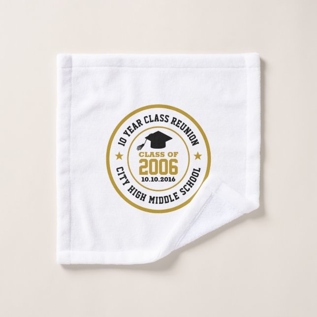 High School Class Reunion College Graduation Year Bath Towel Set (Wash Cloth)