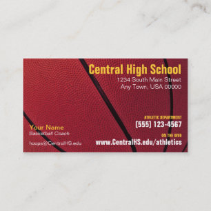 High School & College Athletic Department Contact Business Card