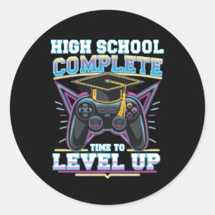 High School Complete Gamer Gaming Graduation Classic Round Sticker