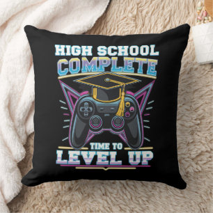 High School Complete Gamer Gaming Graduation Throw Pillow