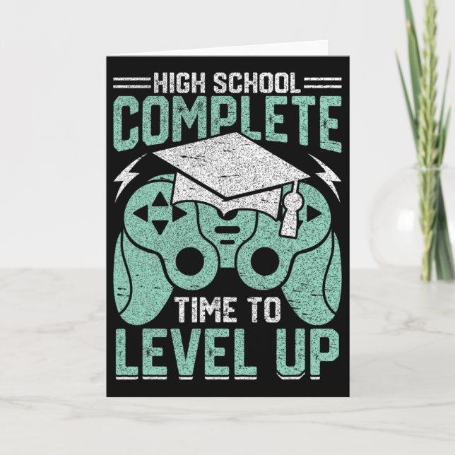 High School Complete Time To Level Up Video Game G Card (Front)