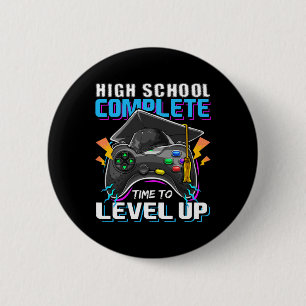 High School Complete Video Game Senior Graduation 2 Inch Round Button