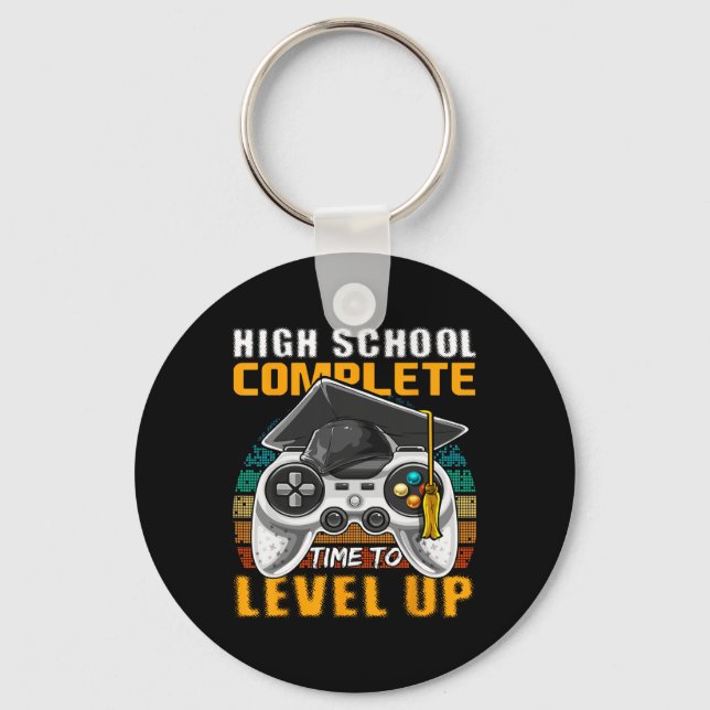 High School Complete Video Game Senior Graduation  Keychain (Front)