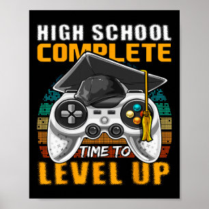 High School Complete Video Game Senior Graduation  Poster