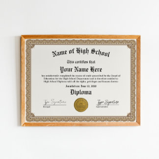 High School diploma, homeschool certificate, GED Poster