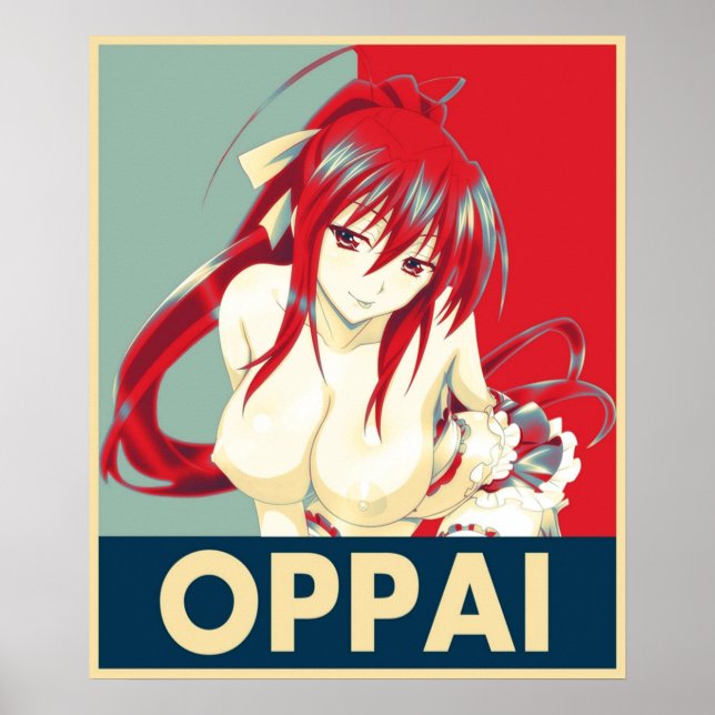 High School DxD  Akeno Himejima Oppai Pop Art Poster (Front)
