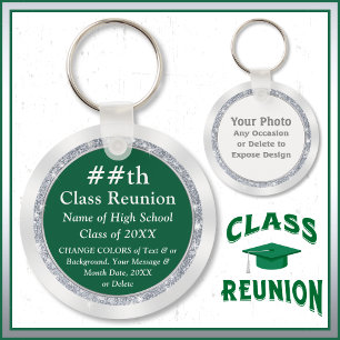 High School Favors Ideas. Green, White or CHANGE Keychain